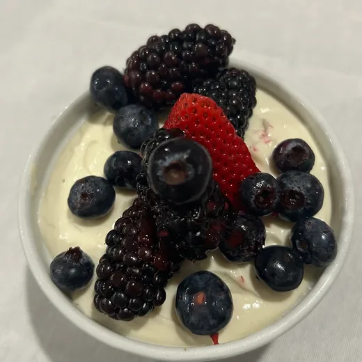Berries and cream dessert